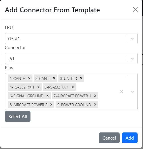 Add Connector from Template